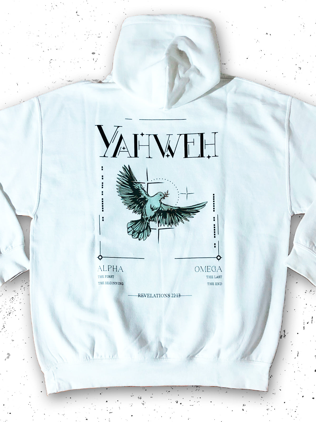 "YAHWEH" - White Hooded Sweatshirt